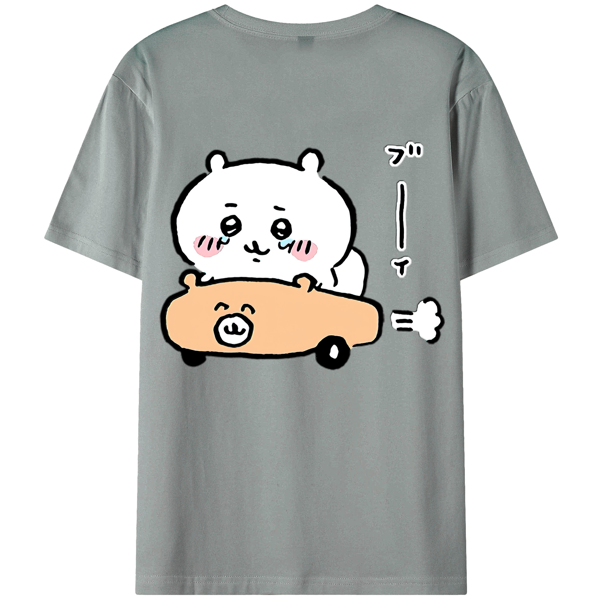 （画像用） ちいかわ ちいかわ Chii-kawa chiikawa 綿100％ メンズ半袖Tシャツ（バックプリント） 通気性